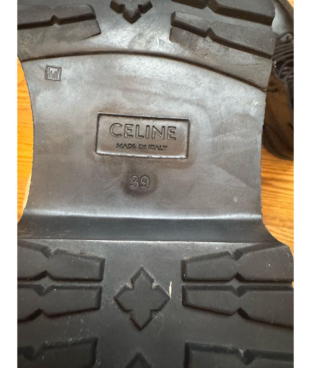 CELINE Черные кожаные ботинки, фото 6
