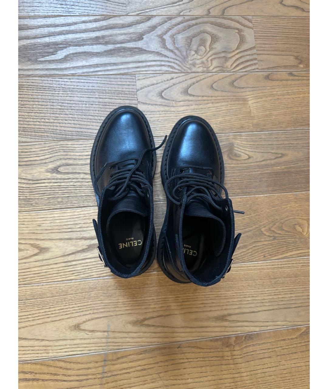 CELINE Черные кожаные ботинки, фото 3