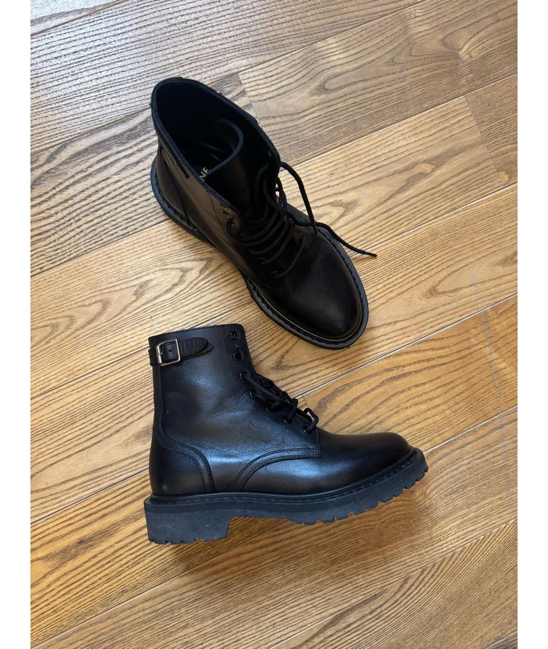 CELINE Черные кожаные ботинки, фото 2