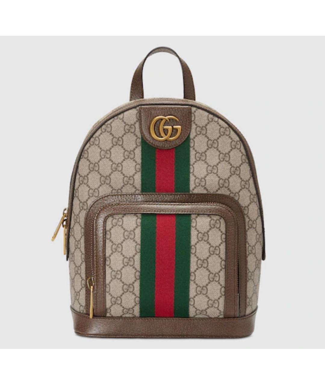 GUCCI Коричневый кожаный рюкзак, фото 6