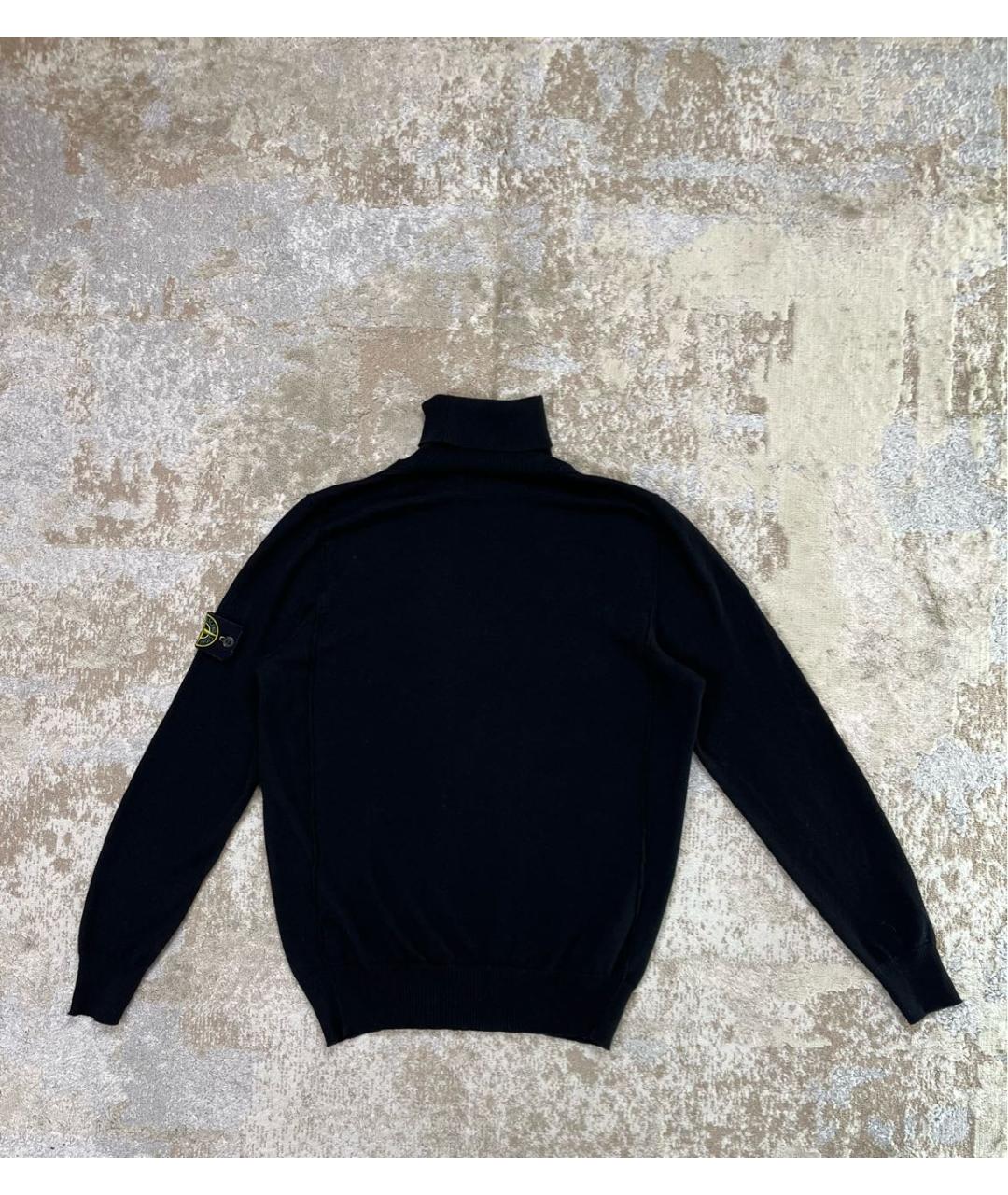 STONE ISLAND Черная шерстяная водолазка, фото 2