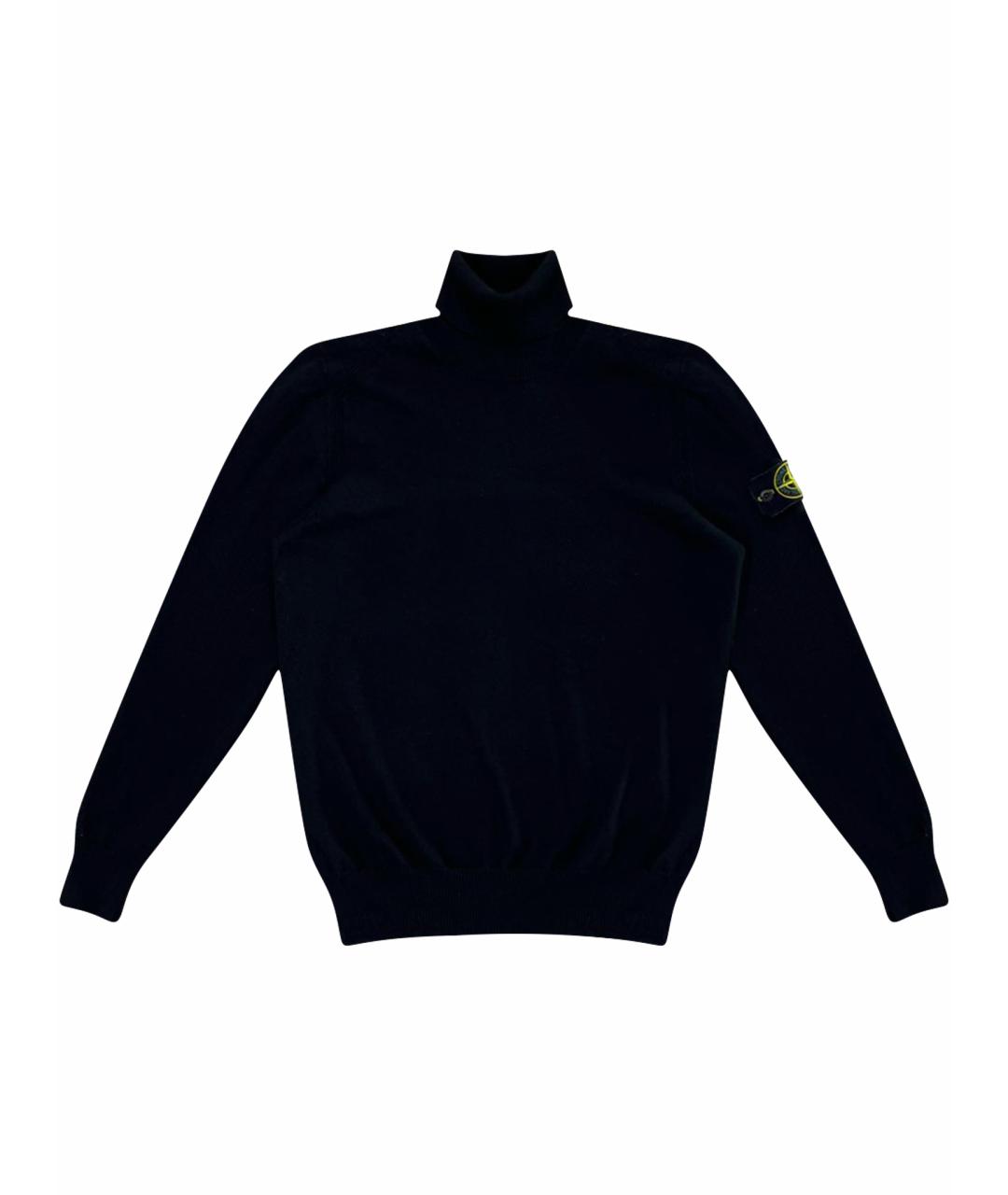 STONE ISLAND Черная шерстяная водолазка, фото 1