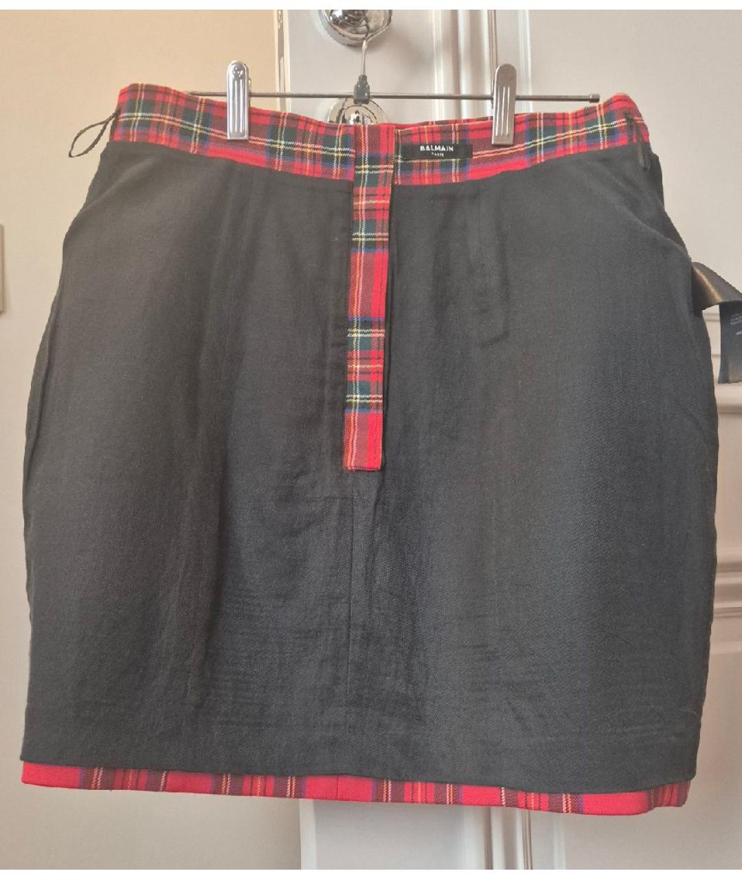 BALMAIN Мульти шерстяная юбка мини, фото 3