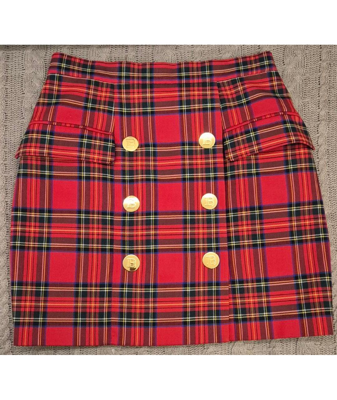 BALMAIN Мульти шерстяная юбка мини, фото 4