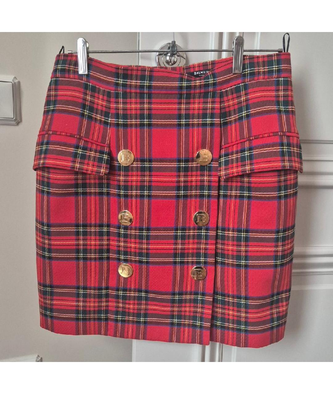 BALMAIN Мульти шерстяная юбка мини, фото 10