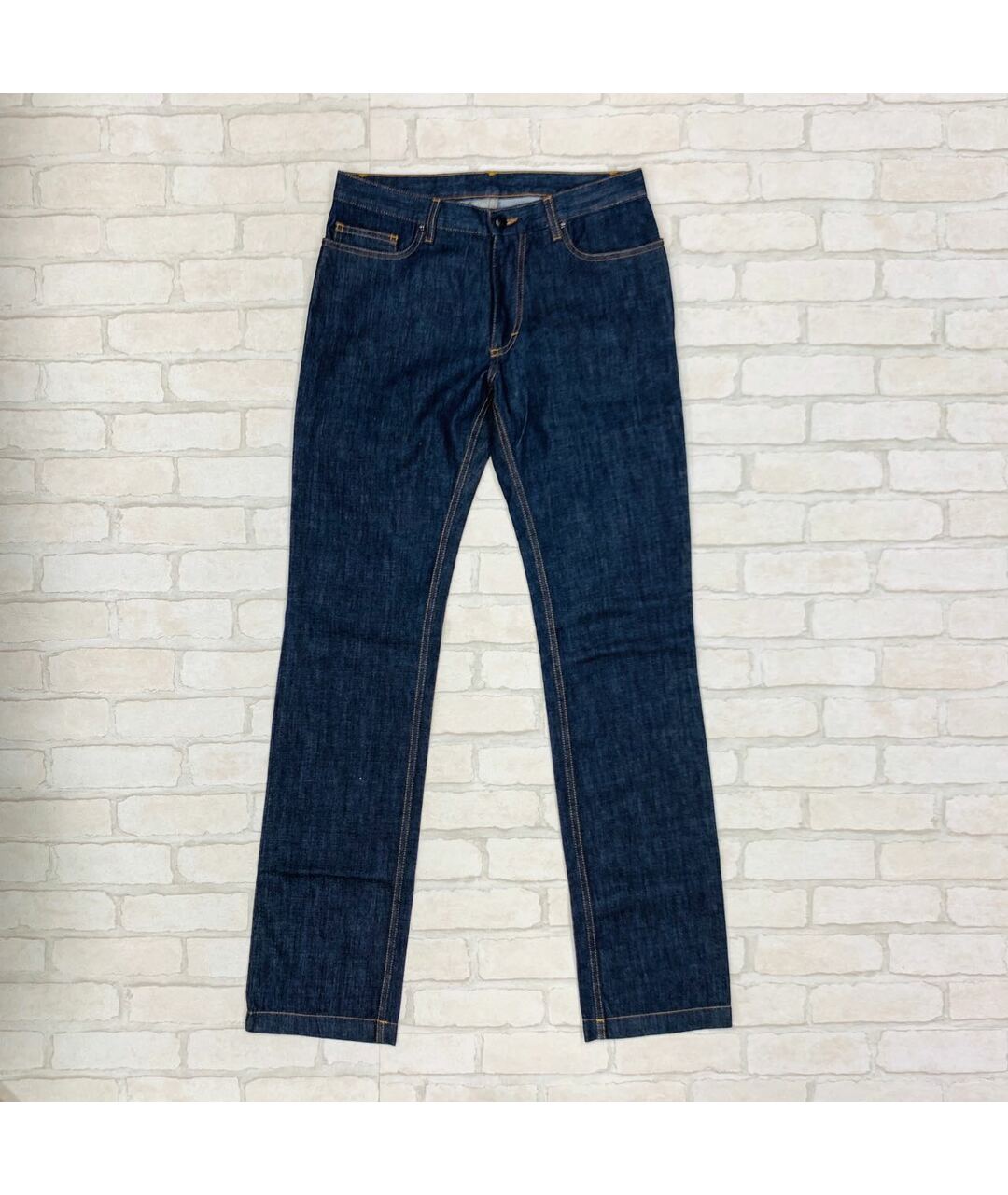 VERSACE COLLECTION Темно-синие хлопковые прямые джинсы, фото 8