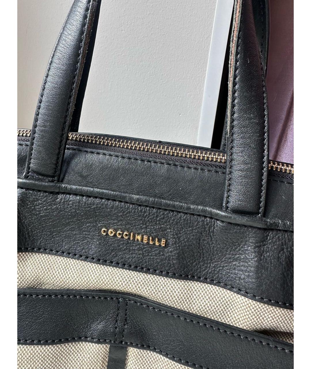 COCCINELLE Бежевая кожаная сумка тоут, фото 2