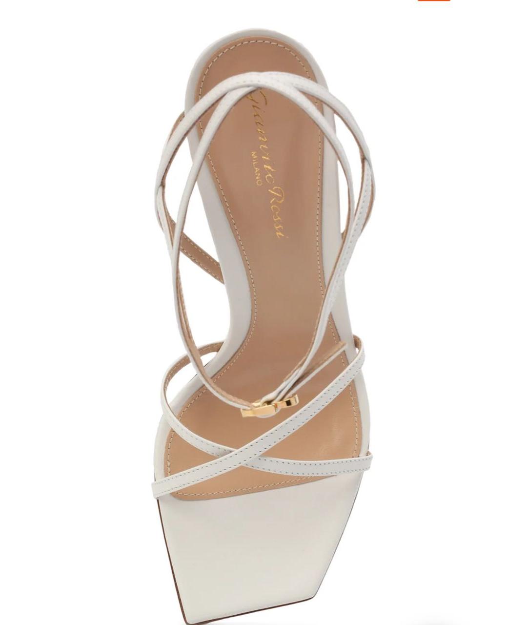 GIANVITO ROSSI Белые кожаные босоножки, фото 2