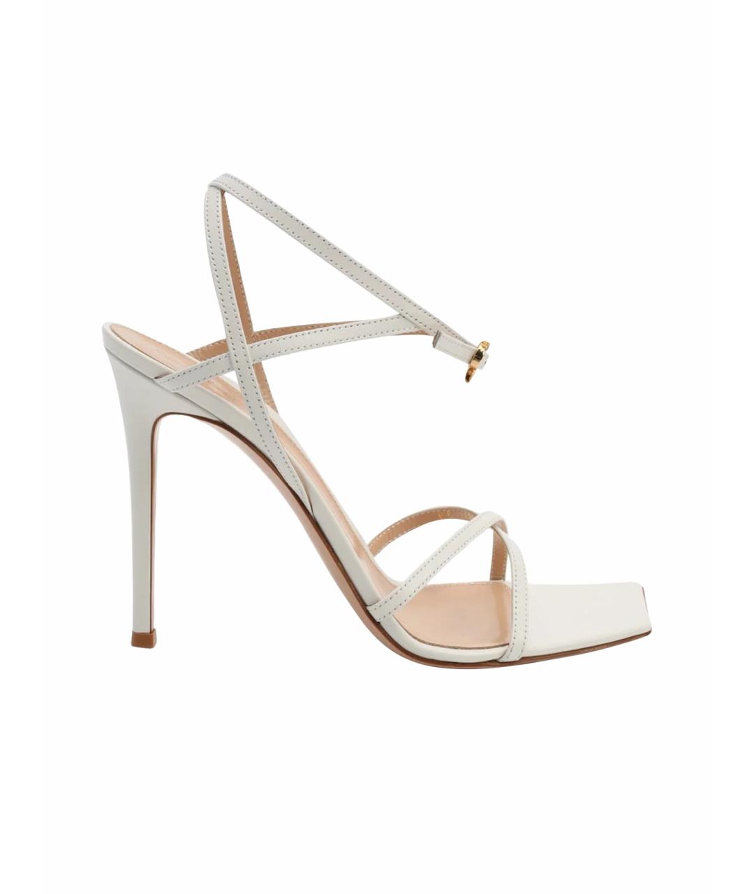 GIANVITO ROSSI Белые кожаные босоножки, фото 1