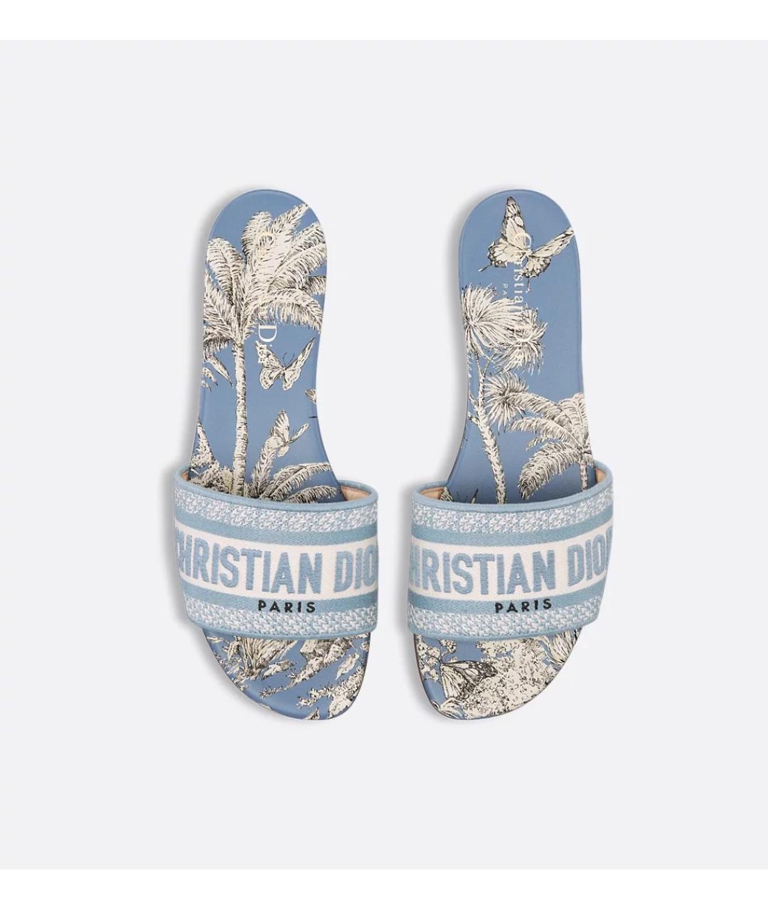 CHRISTIAN DIOR Голубые шлепанцы, фото 4