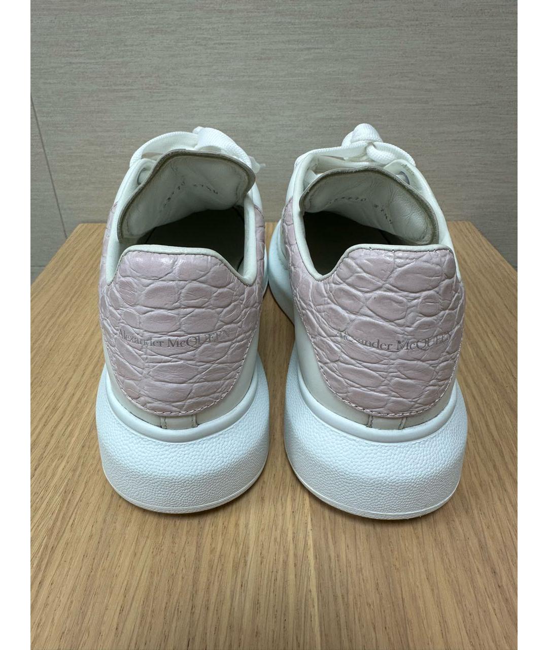 ALEXANDER MCQUEEN Белые кожаные кроссовки, фото 4