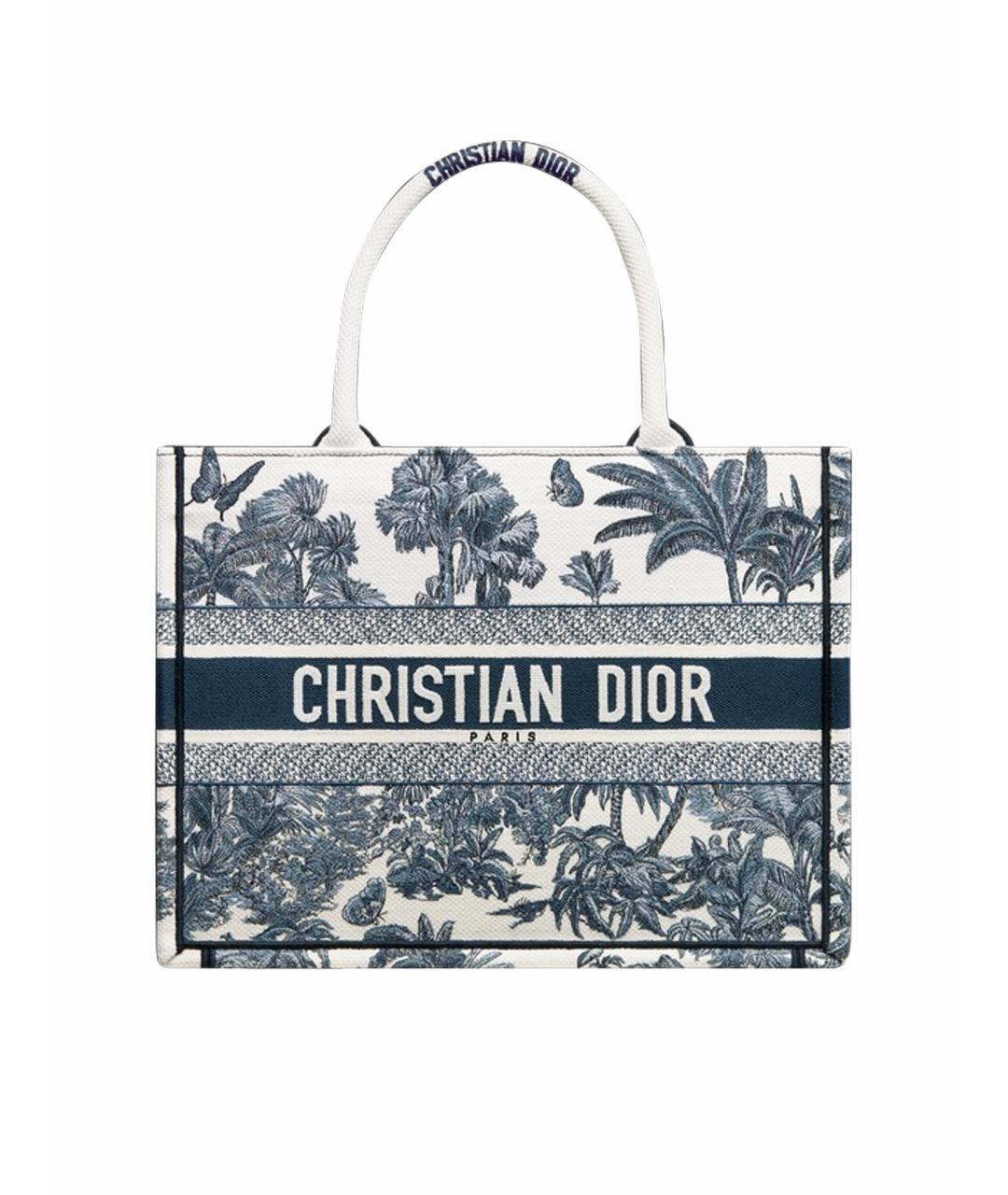 CHRISTIAN DIOR Синяя хлопковая сумка тоут, фото 1