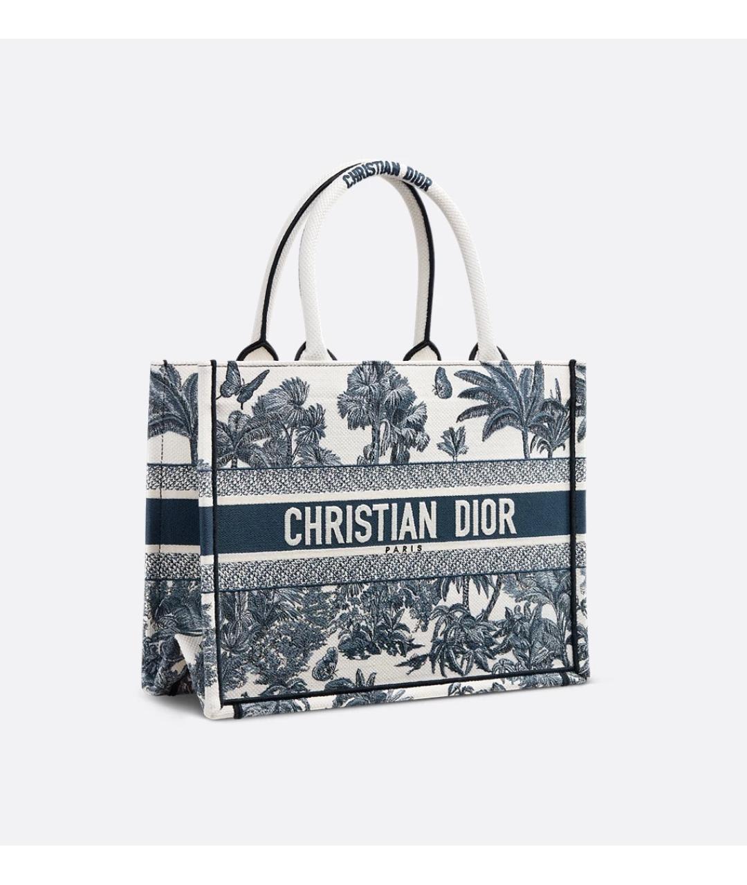 CHRISTIAN DIOR Синяя хлопковая сумка тоут, фото 3