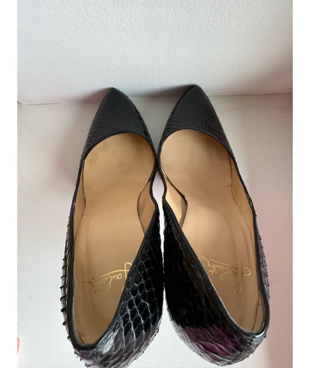 CHRISTIAN LOUBOUTIN Черные туфли из экзотической кожи, фото 3
