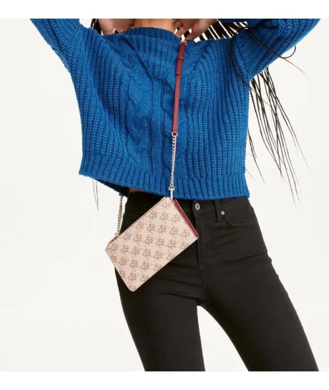 DKNY Бежевая тканевая сумка через плечо, фото 4