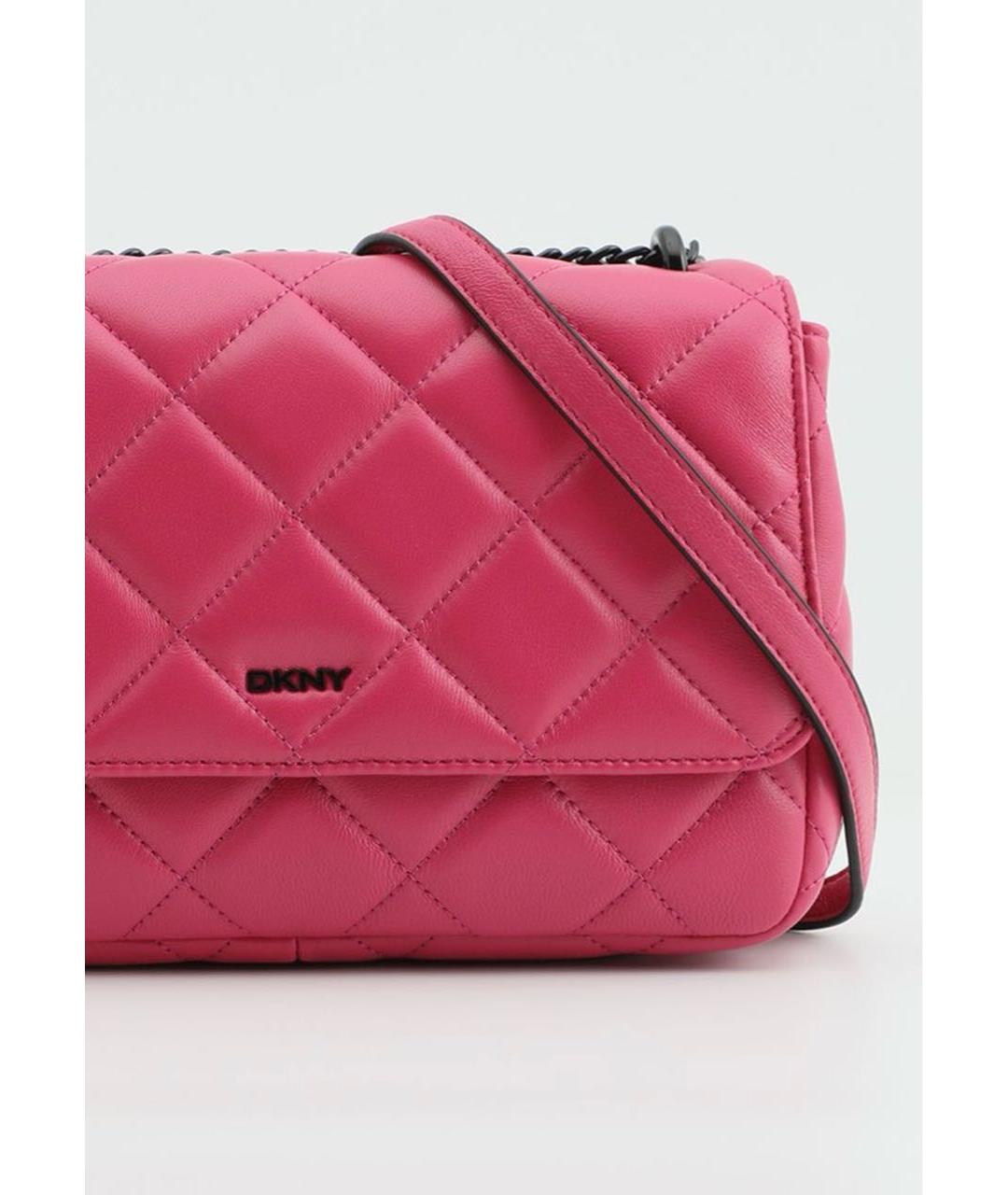 DKNY Розовая кожаная сумка через плечо, фото 5