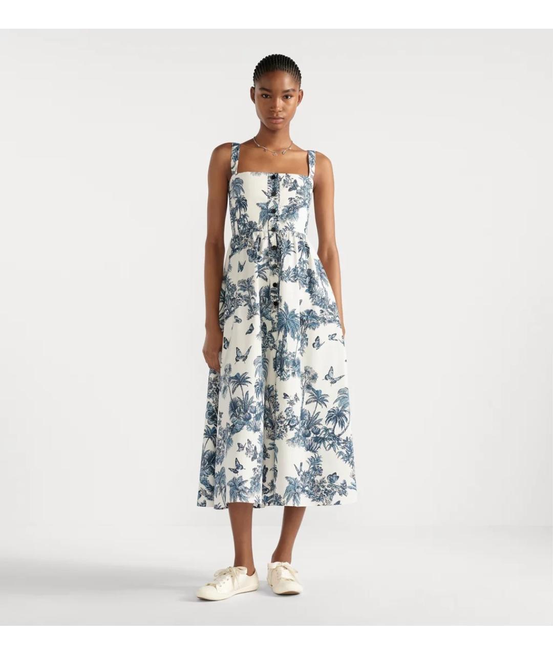 CHRISTIAN DIOR Белое хлопковое повседневное платье, фото 2
