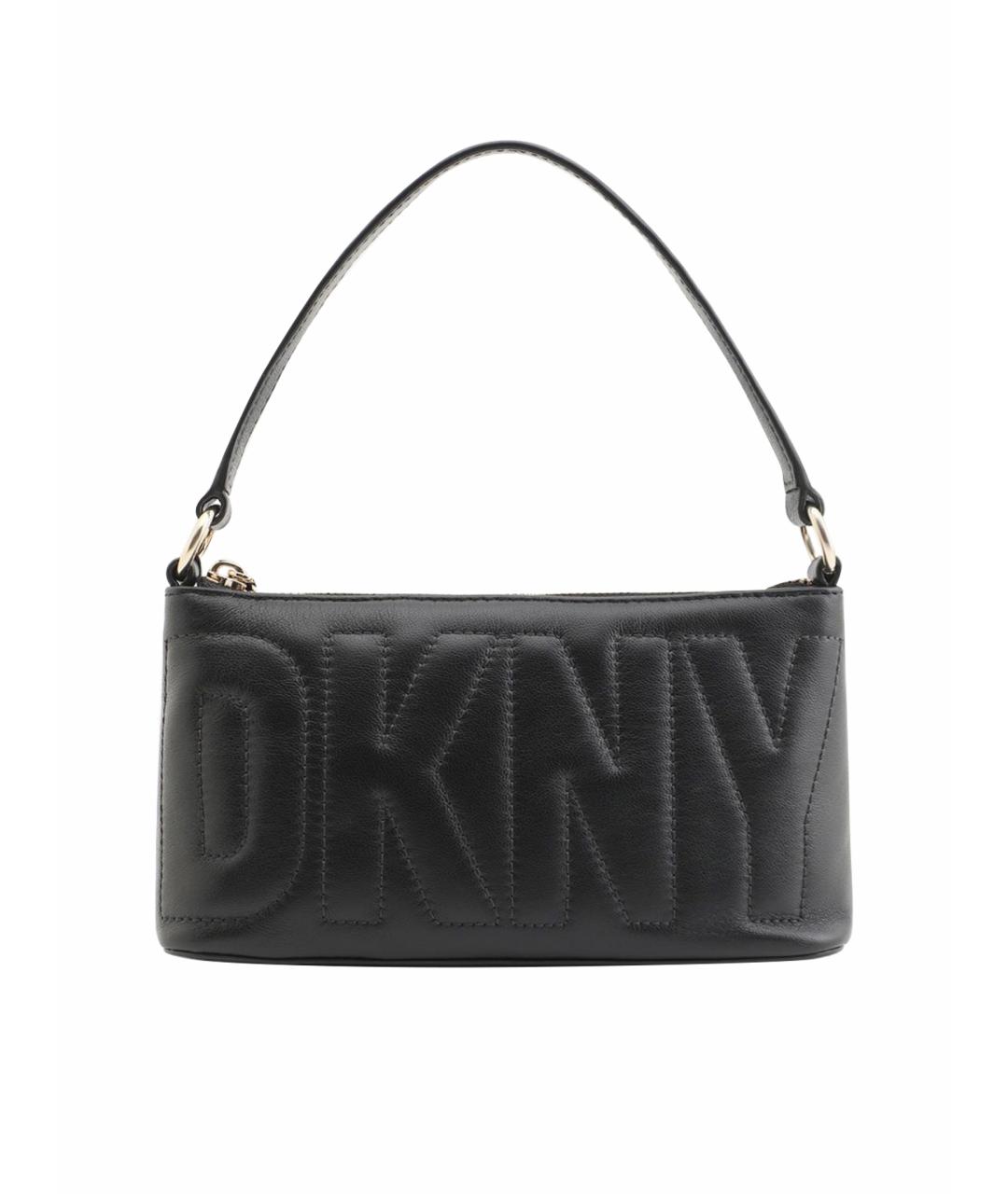DKNY Черная кожаная сумка с короткими ручками, фото 1