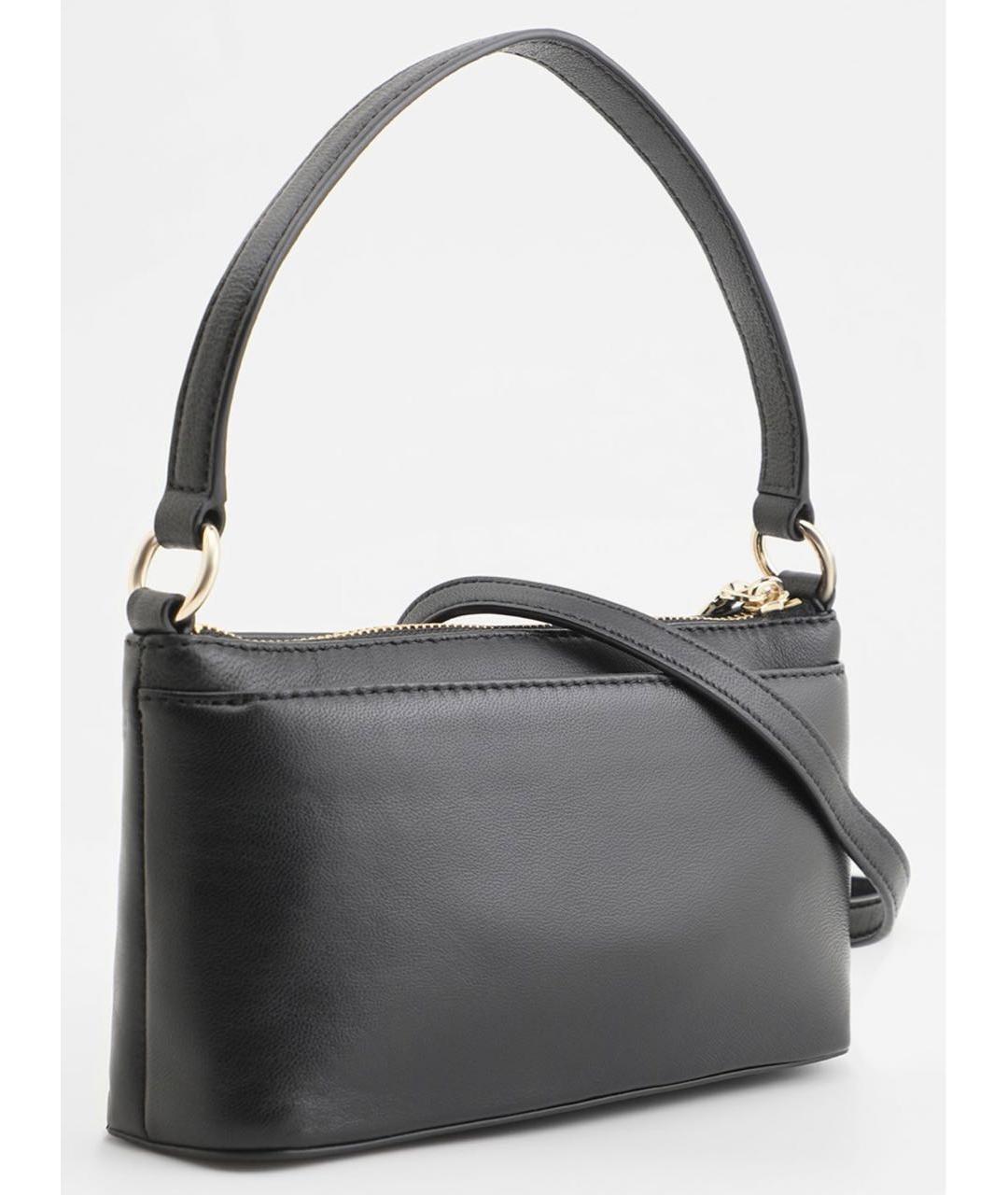 DKNY Черная кожаная сумка с короткими ручками, фото 2