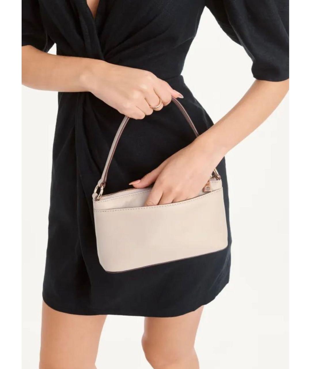 DKNY Бежевая кожаная сумка через плечо, фото 4
