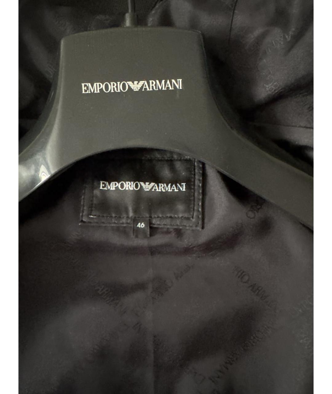 EMPORIO ARMANI Черная кожаная куртка, фото 3
