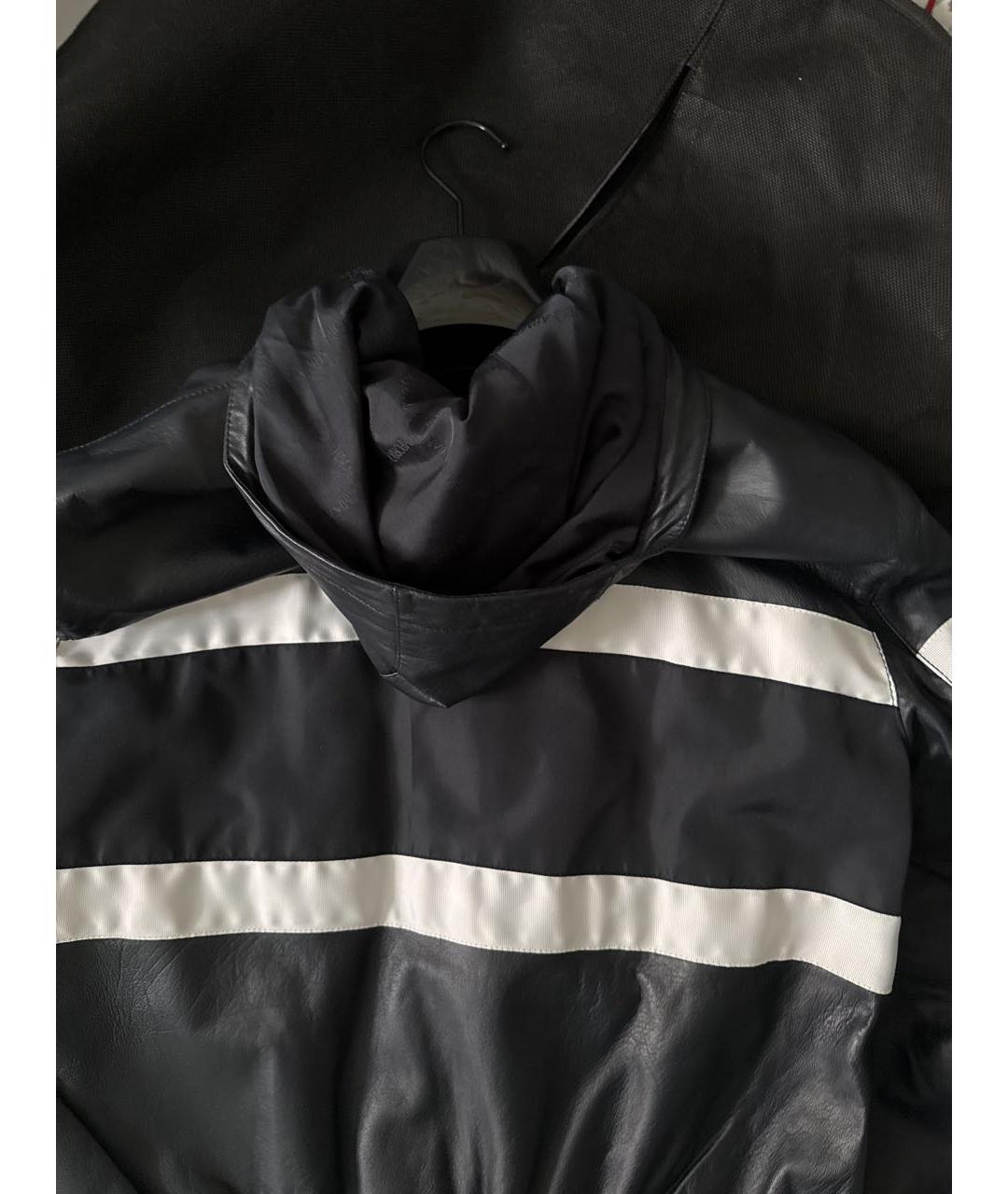 EMPORIO ARMANI Черная кожаная куртка, фото 2