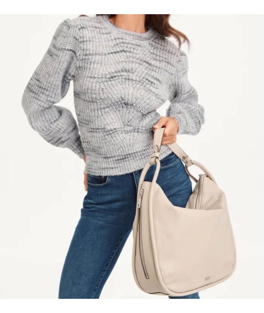 DKNY Бежевая кожаная сумка через плечо, фото 4