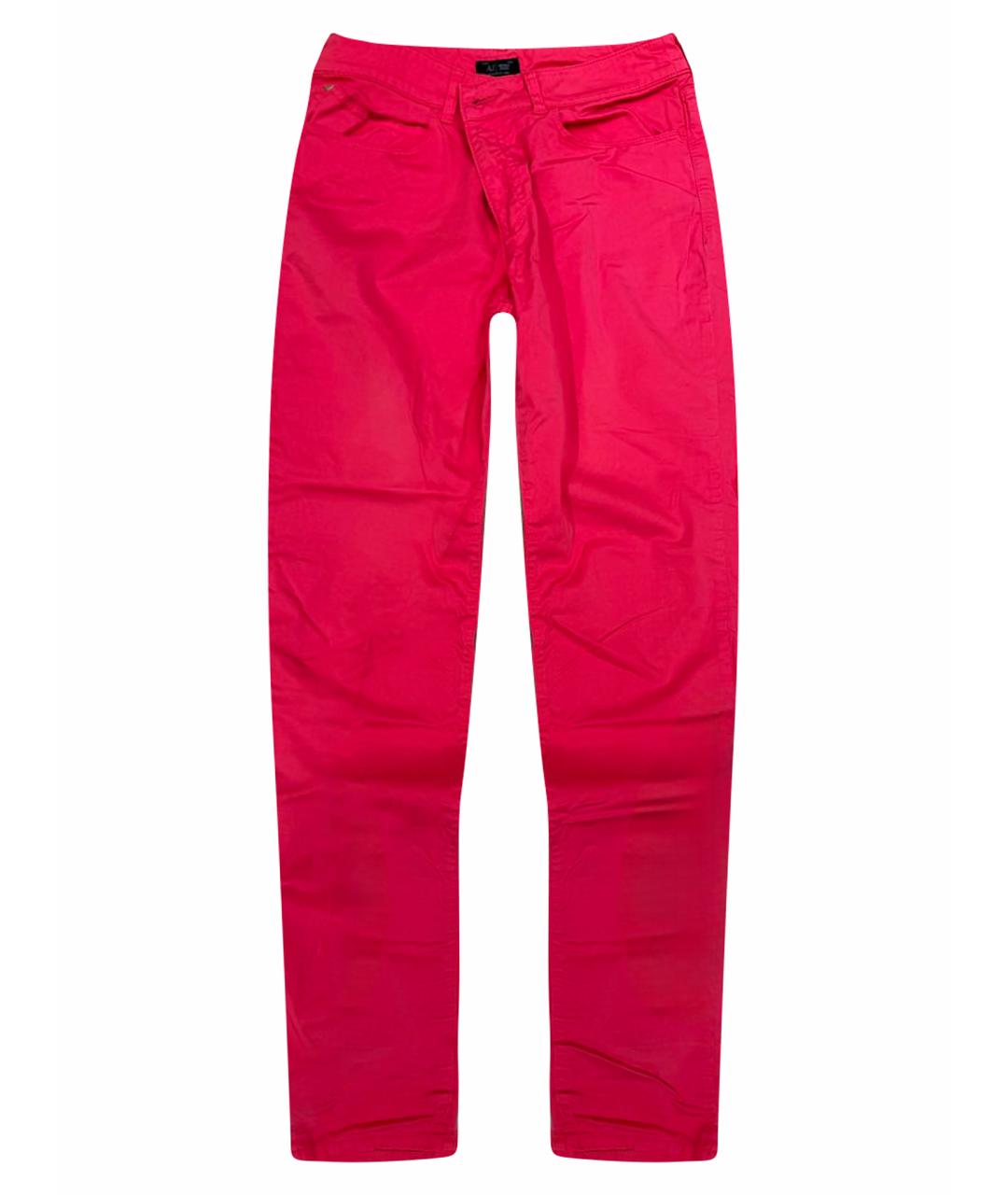 ARMANI JEANS Фуксия хлопковые прямые джинсы, фото 1