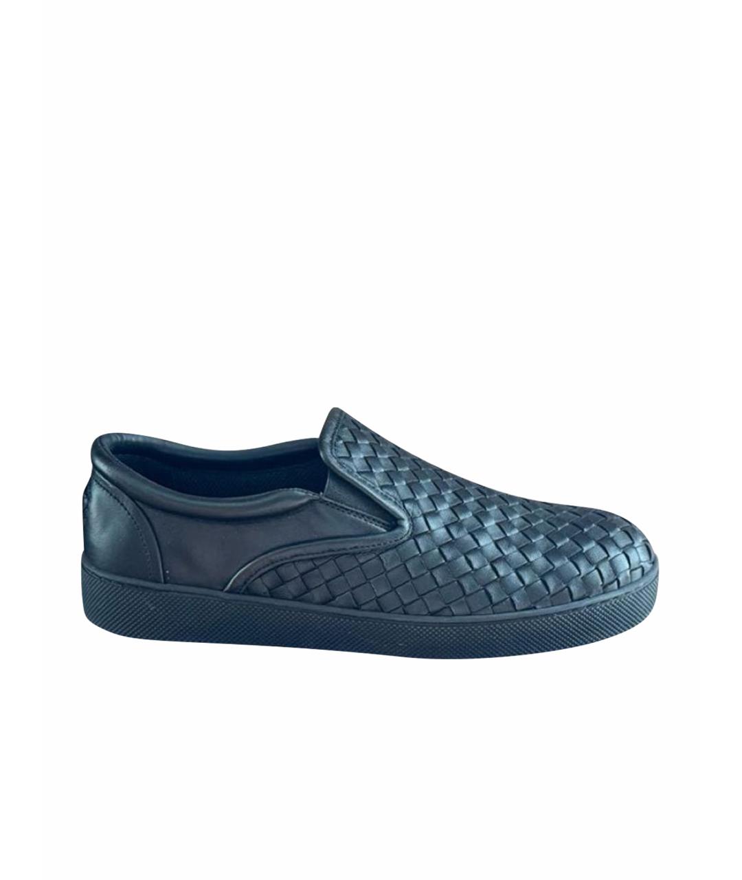BOTTEGA VENETA Черные кожаные слипоны, фото 1