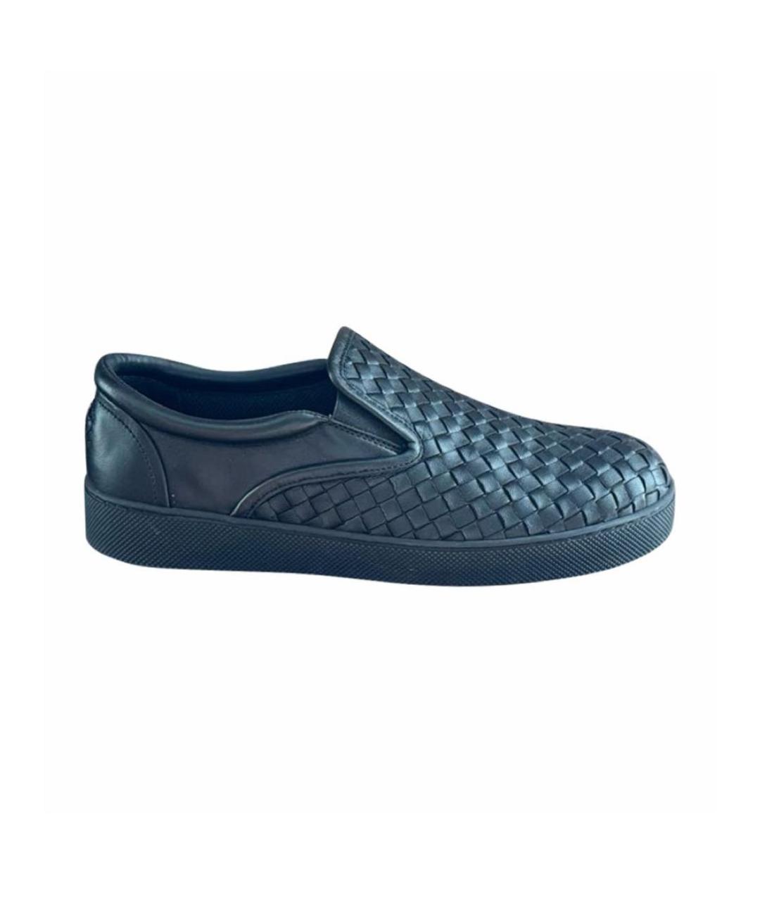 BOTTEGA VENETA Черные кожаные слипоны, фото 7