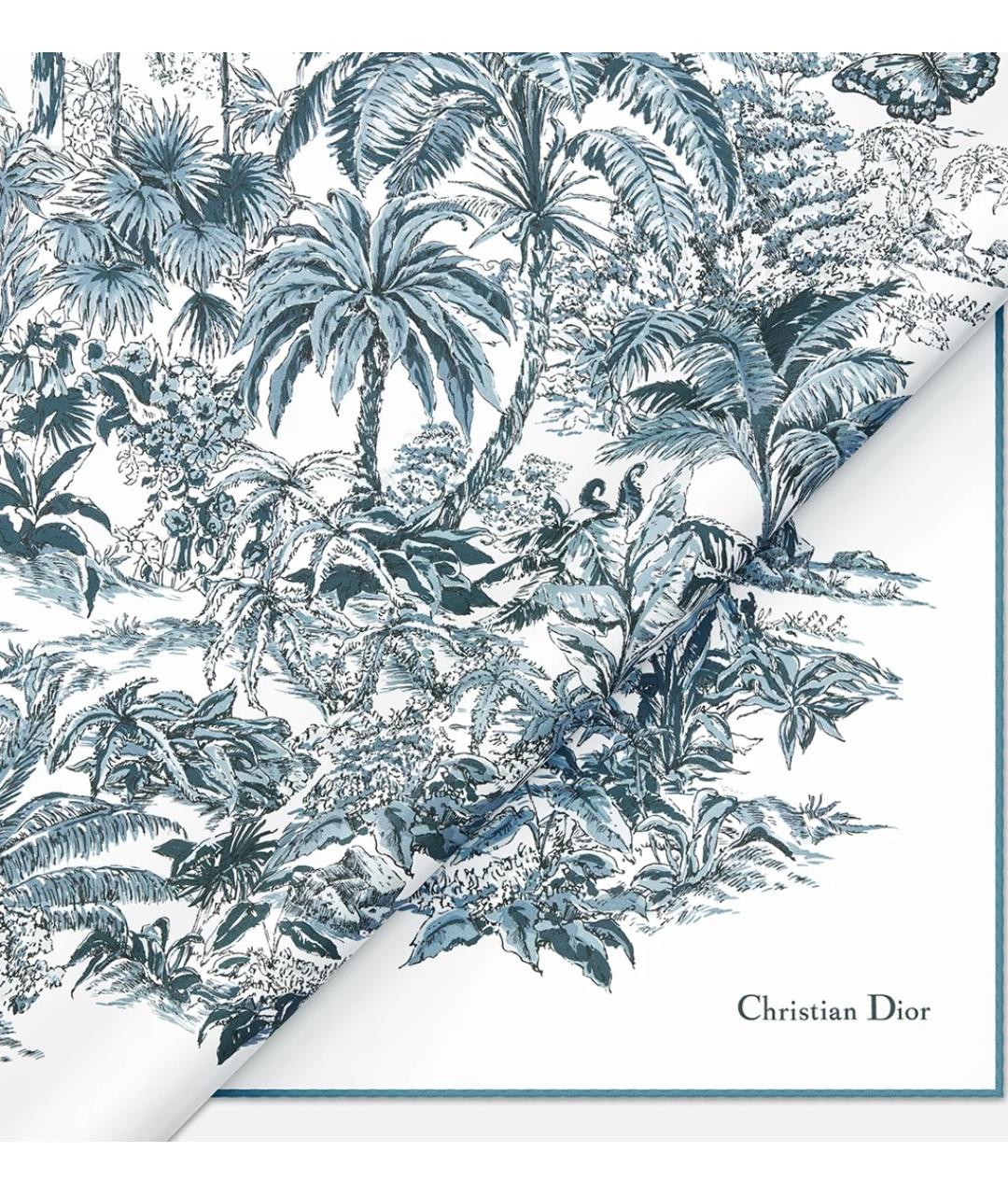 CHRISTIAN DIOR Синий шелковый платок, фото 4