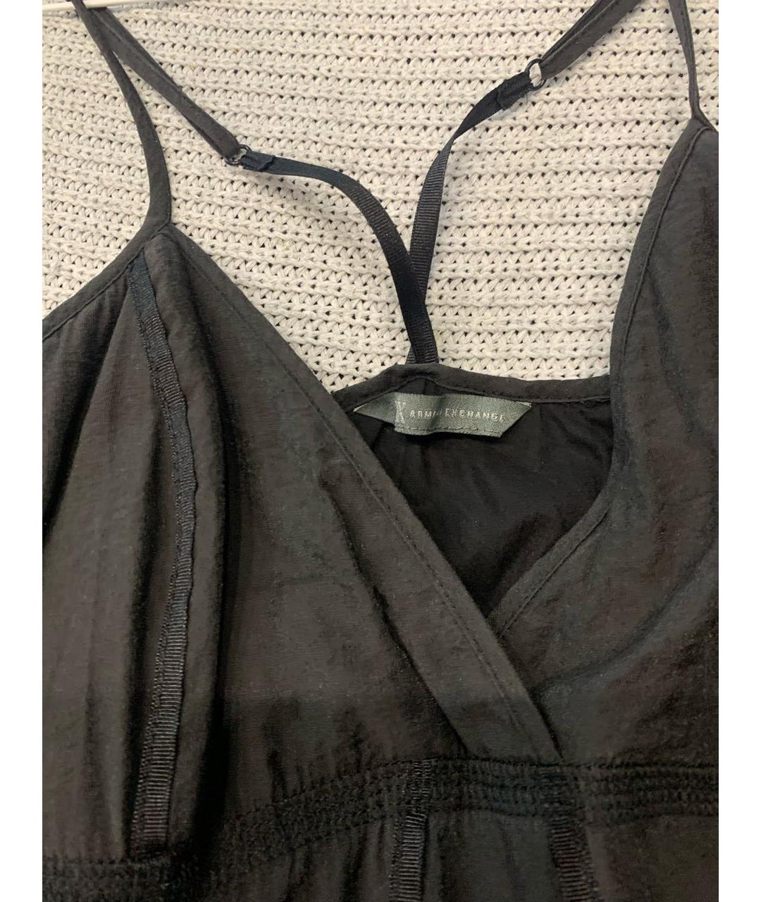 ARMANI EXCHANGE Черное хлопковое коктейльное платье, фото 3