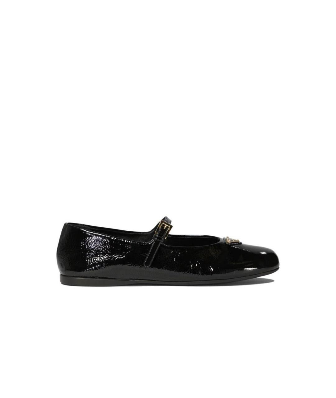 PRADA Черные балетки из лакированной кожи, фото 5