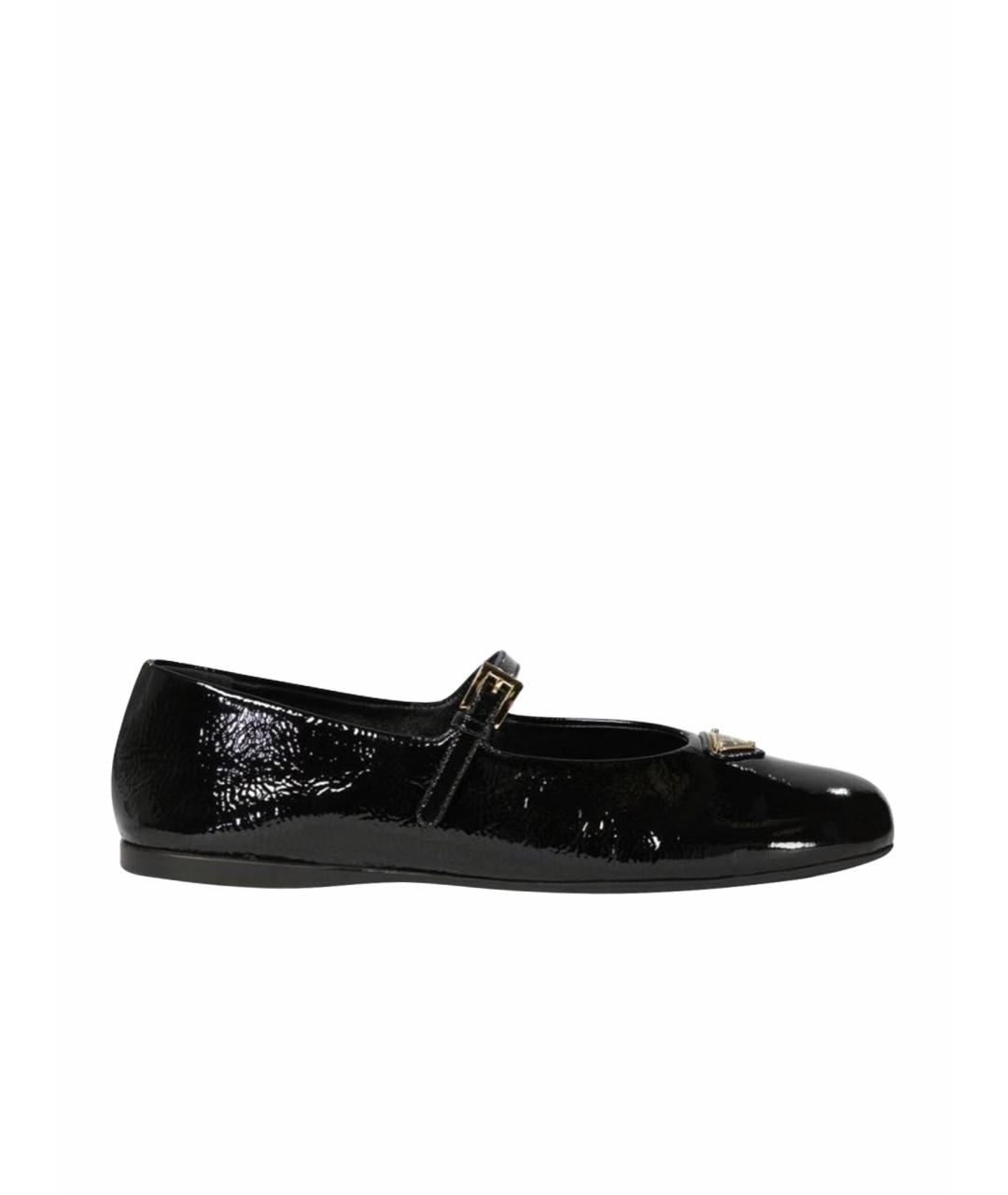 PRADA Черные балетки из лакированной кожи, фото 1