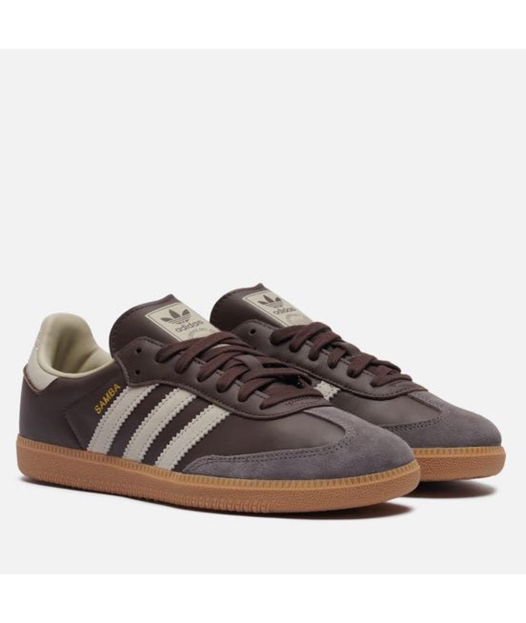 ADIDAS Коричневые кожаные кроссовки, фото 2