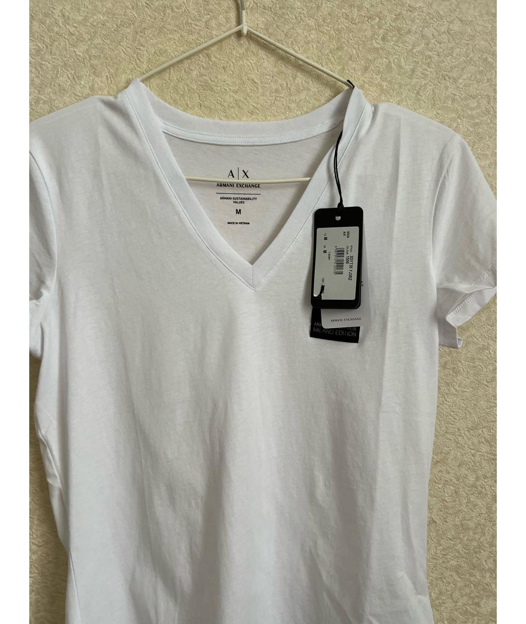 ARMANI EXCHANGE Белая хлопковая футболка, фото 8