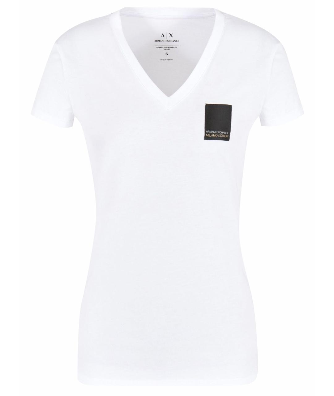 ARMANI EXCHANGE Белая хлопковая футболка, фото 1