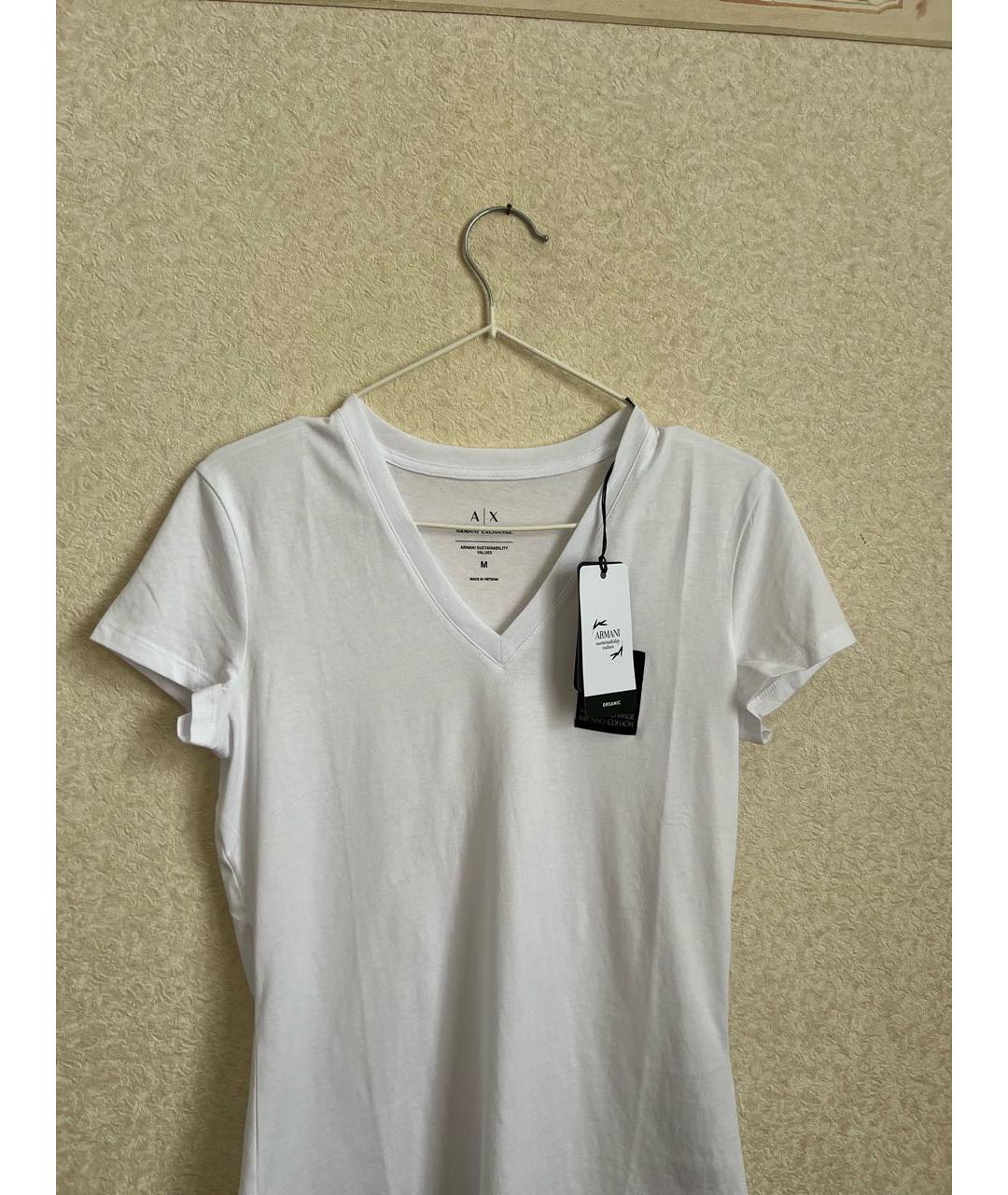 ARMANI EXCHANGE Белая хлопковая футболка, фото 3