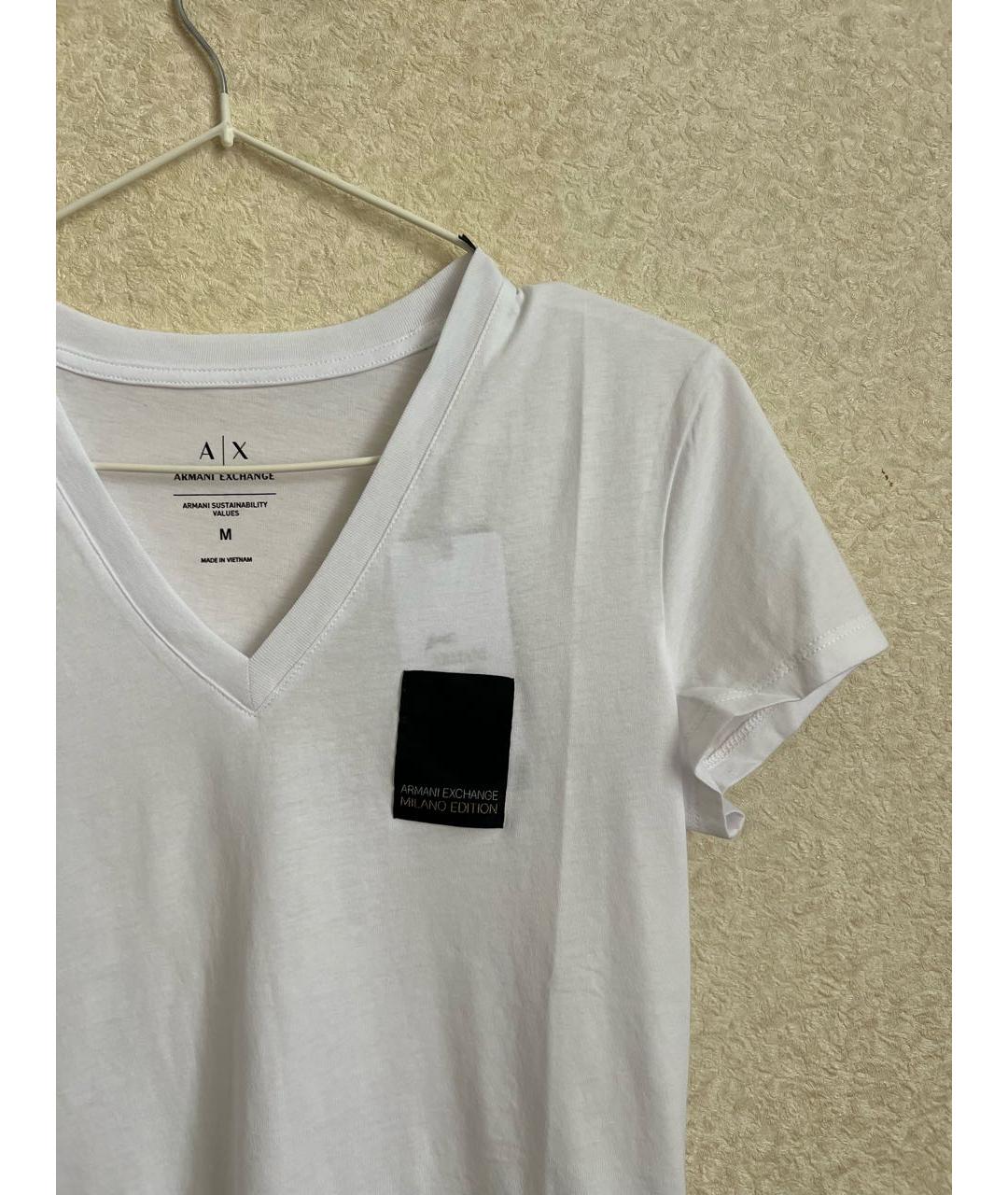 ARMANI EXCHANGE Белая хлопковая футболка, фото 4