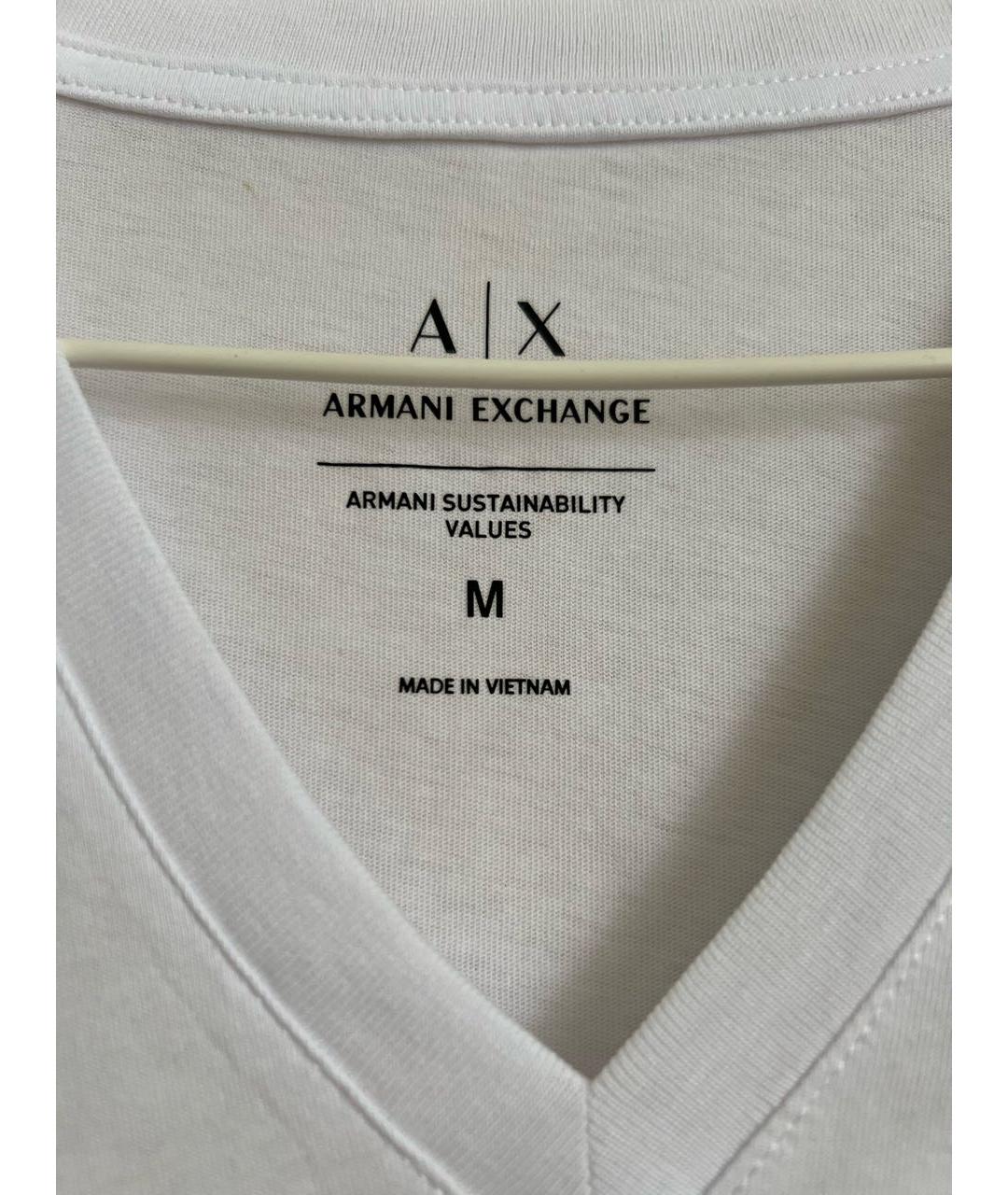 ARMANI EXCHANGE Белая хлопковая футболка, фото 6