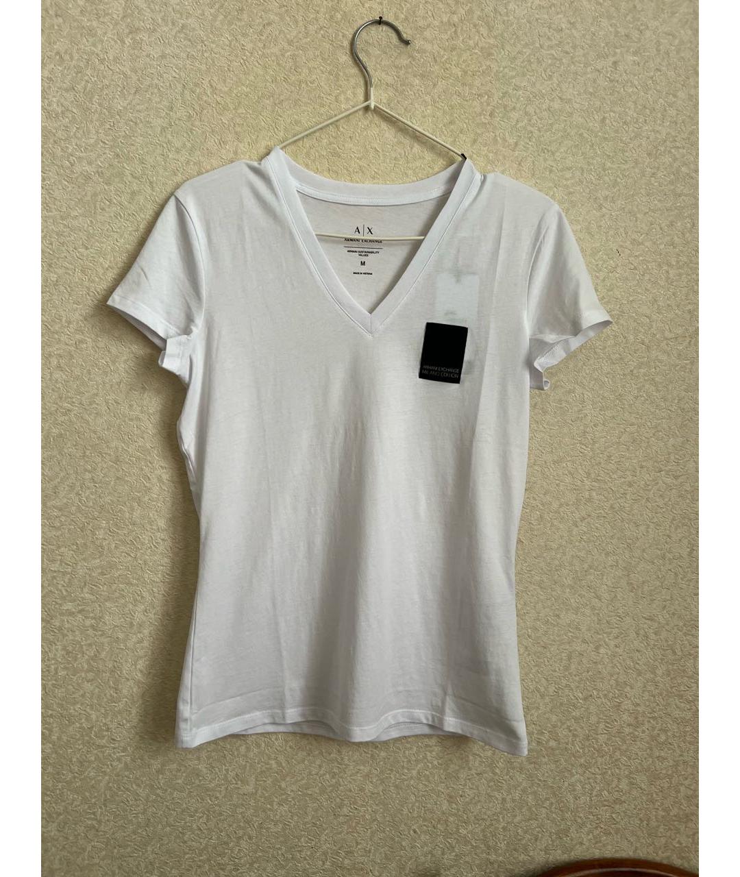ARMANI EXCHANGE Белая хлопковая футболка, фото 9