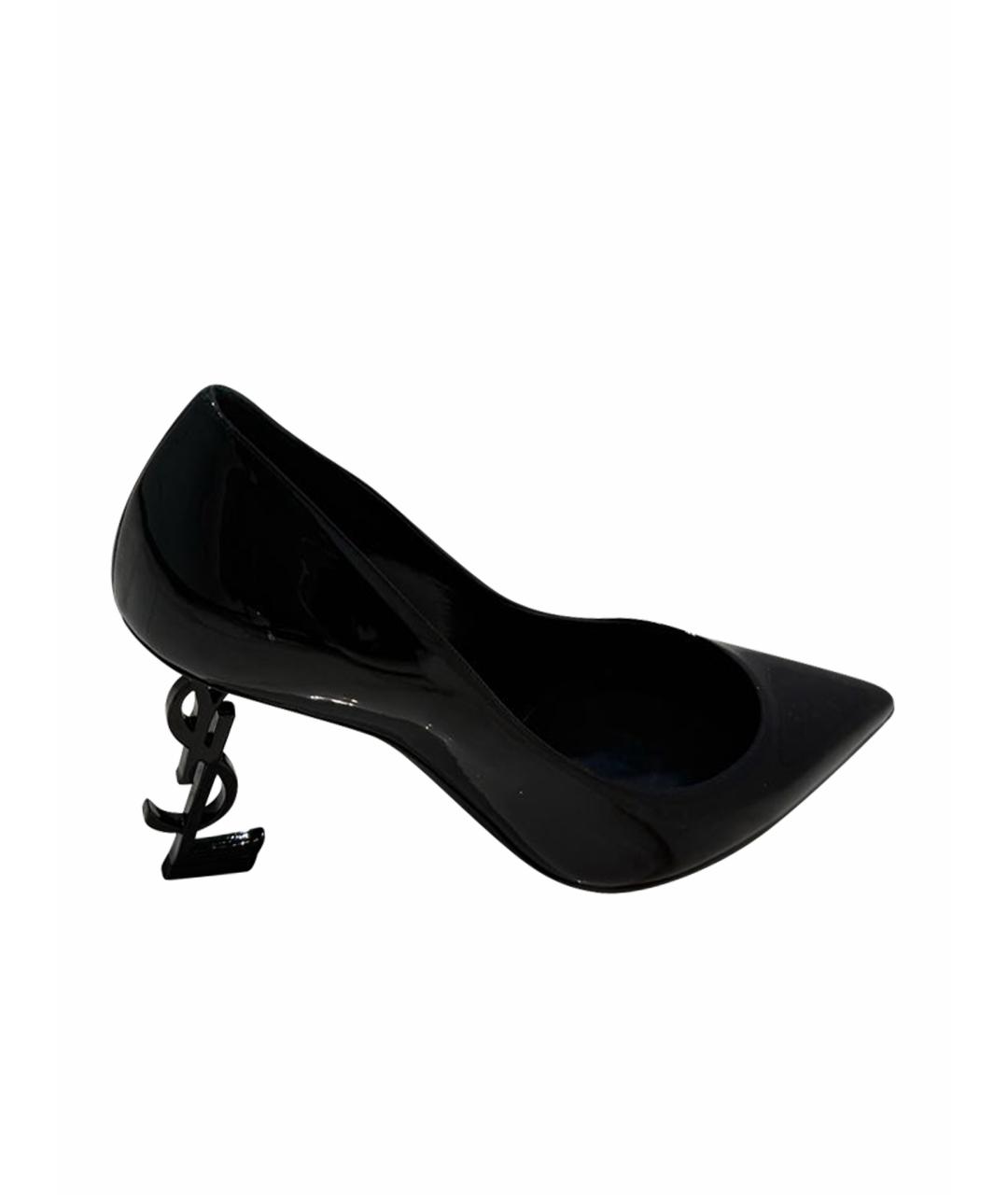 SAINT LAURENT Черные туфли из лакированной кожи, фото 1
