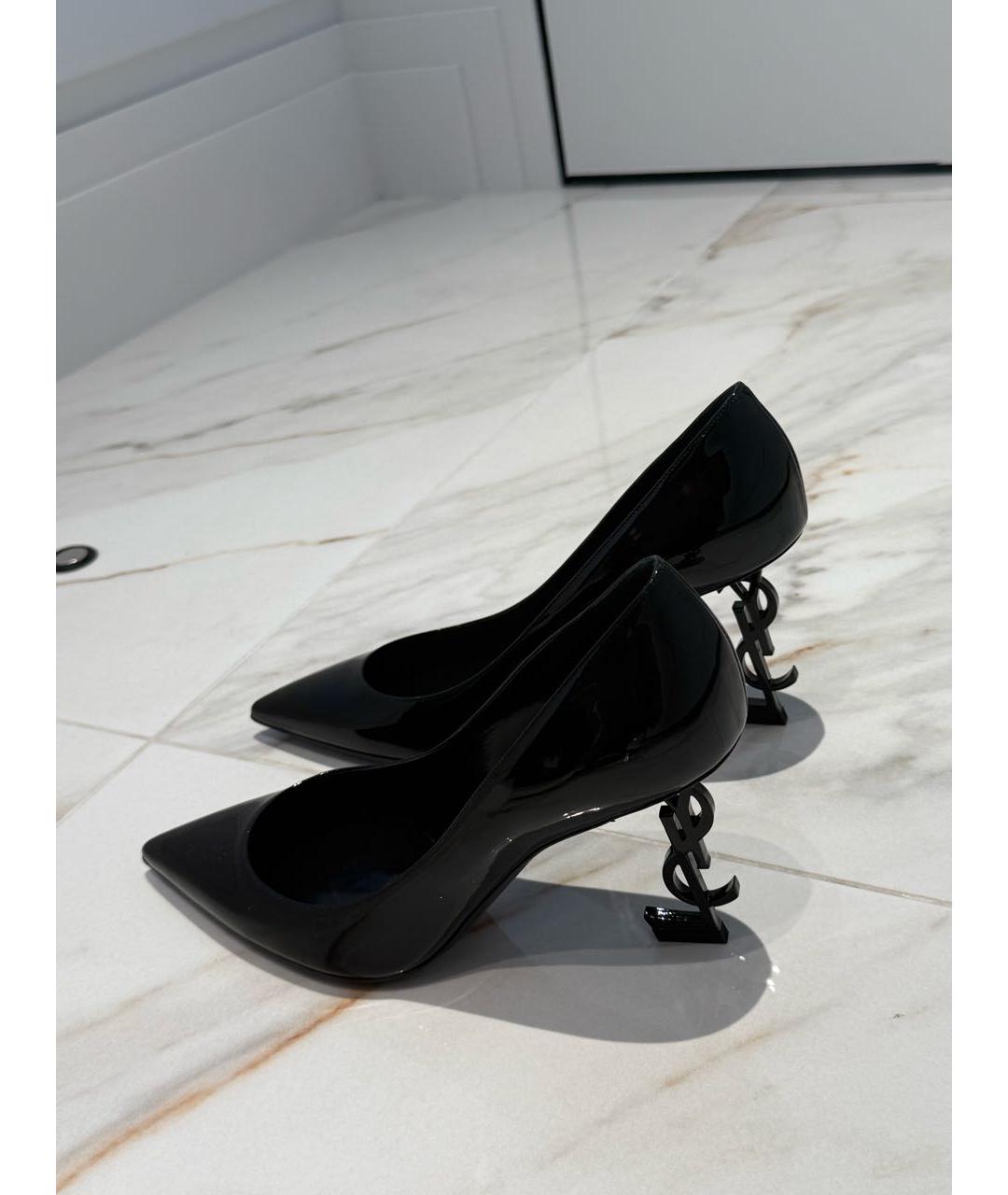 SAINT LAURENT Черные туфли из лакированной кожи, фото 4
