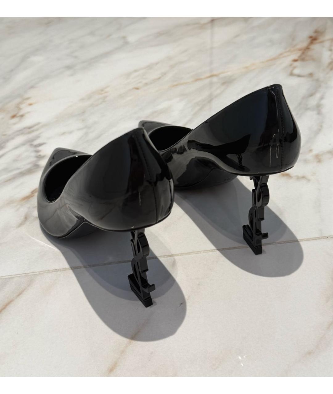 SAINT LAURENT Черные туфли из лакированной кожи, фото 3
