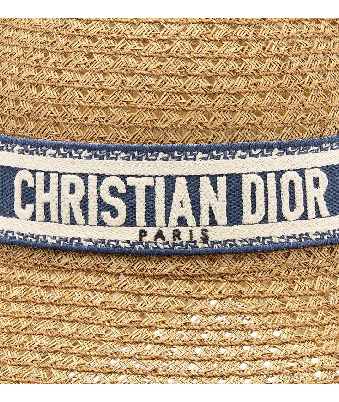 CHRISTIAN DIOR Бежевая соломенная шляпа, фото 4