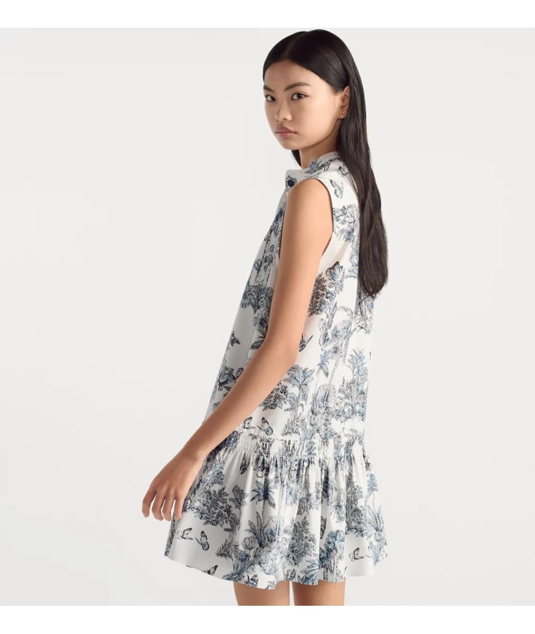 CHRISTIAN DIOR Белое хлопковое повседневное платье, фото 3