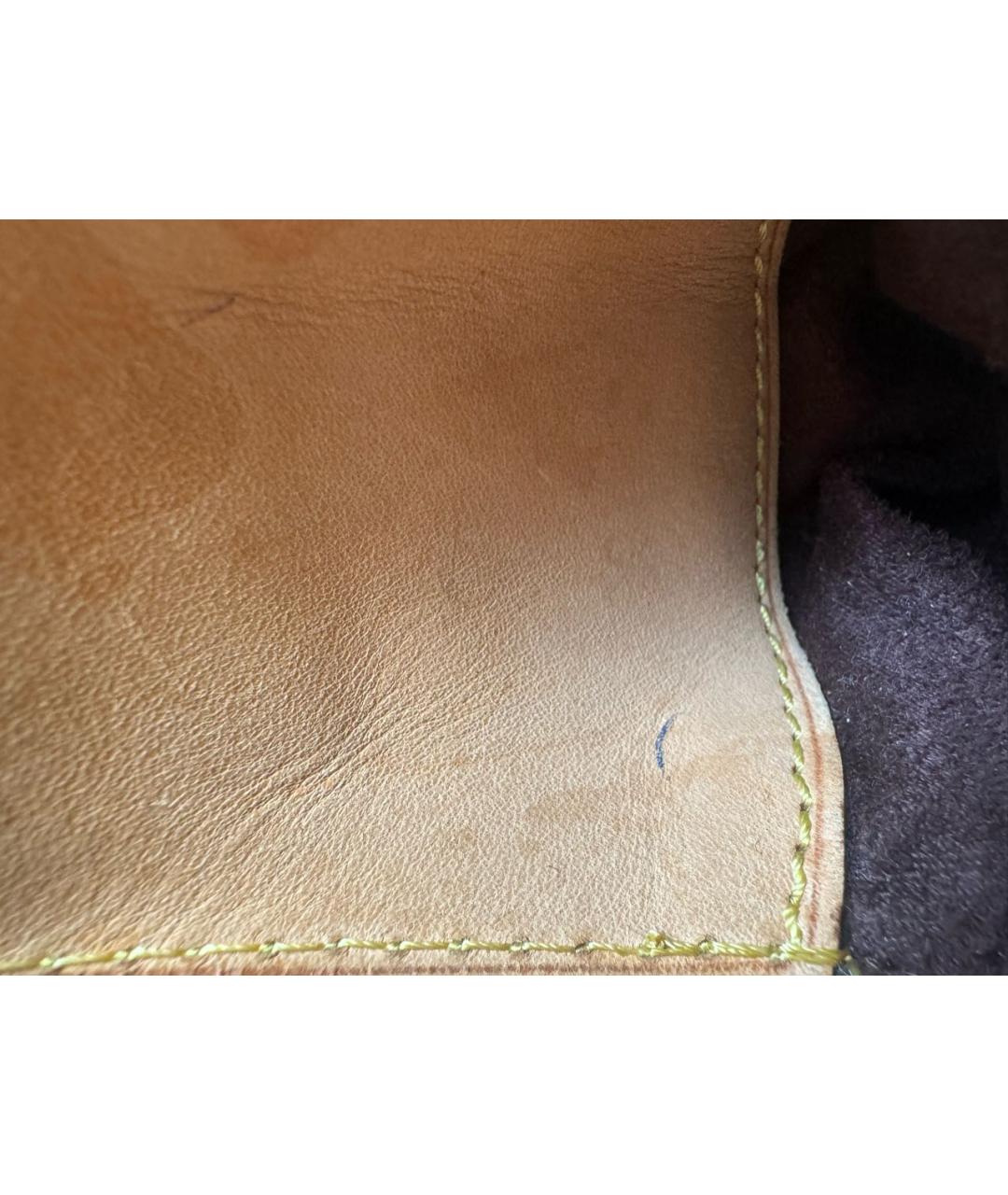 LOUIS VUITTON Коричневая кожаная сумка с короткими ручками, фото 6