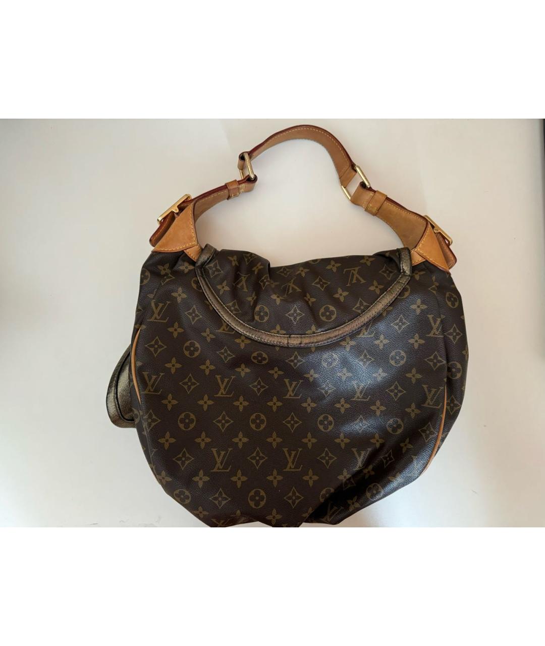 LOUIS VUITTON Коричневая кожаная сумка с короткими ручками, фото 2