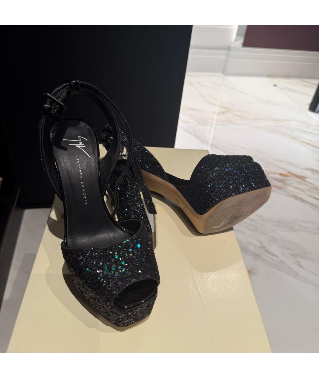 GIUSEPPE ZANOTTI DESIGN Темно-синие босоножки, фото 4