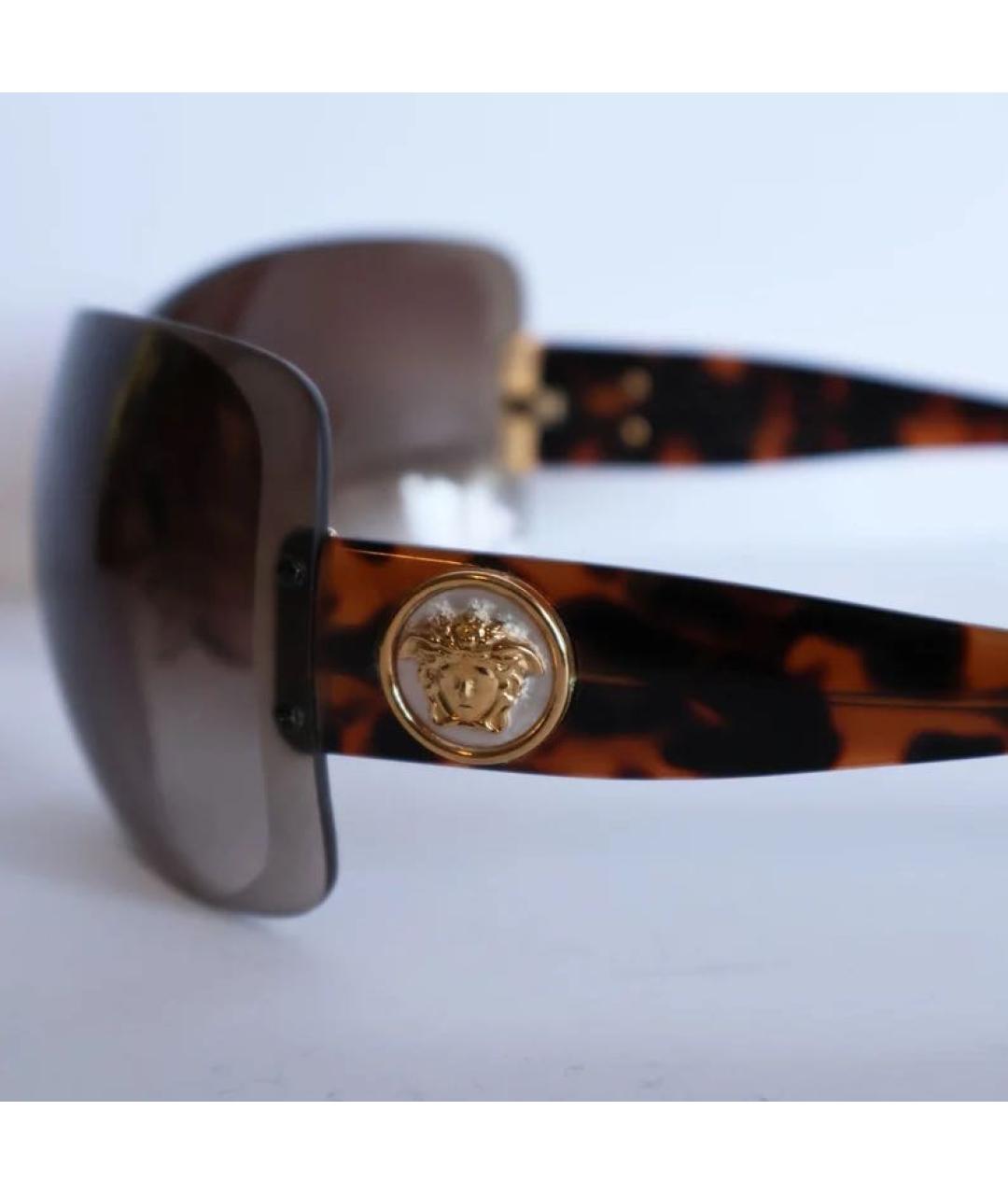 VERSACE Коричневые пластиковые солнцезащитные очки, фото 3